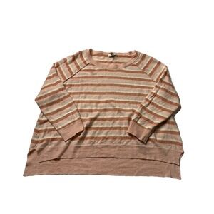 Joie Women's Size M 100% Linen Pink Striped Boxy Sweater  Bohemian Art Teacher
